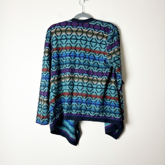NIC + ZOE •Women’s Multi Knit Open Front Waterfall Cardigan Sweater Retro Size L - Picture 2 of 6